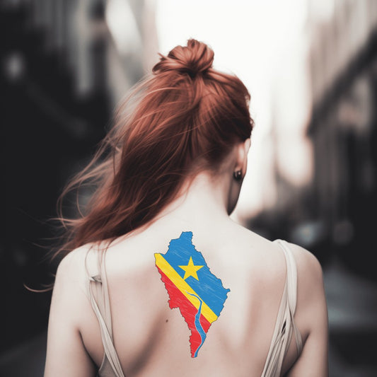 DR Kongo Provinzkarte Tattoo Design