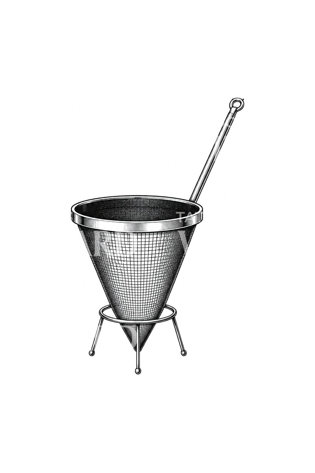 Conical Mesh Sieve and Stand Tattoo Idea