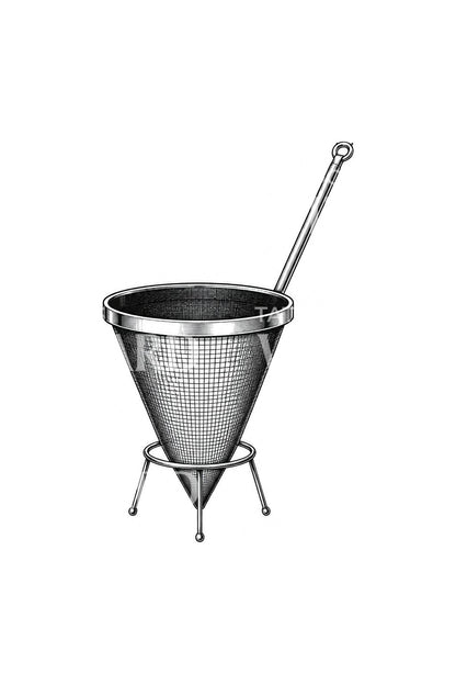 Conical Mesh Sieve and Stand Tattoo Idea