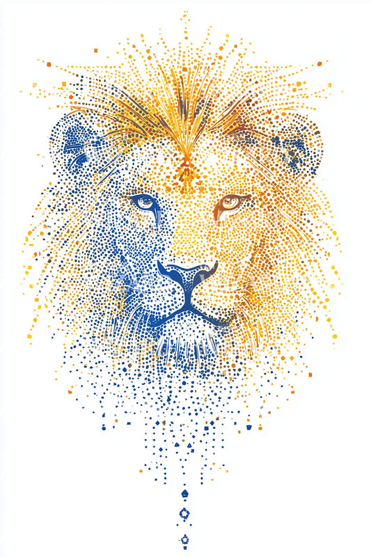 Constellation Lion Head Tattoo Design