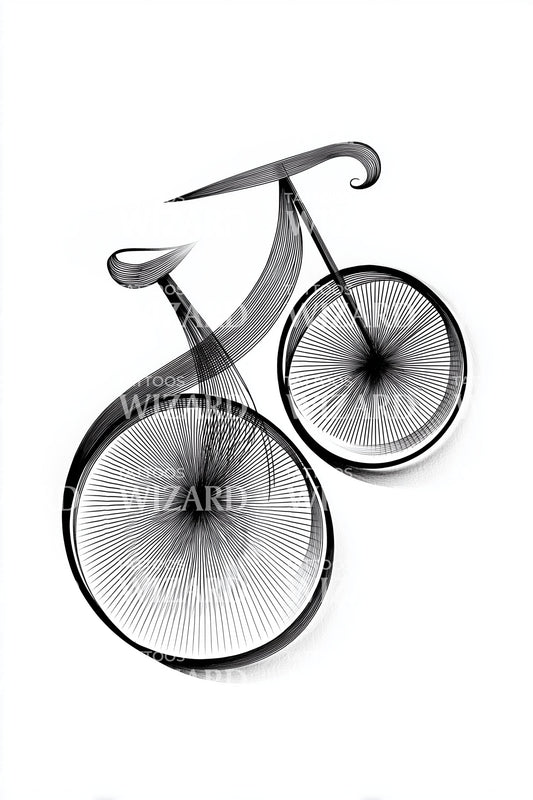 Continuous Line Bicycle Tattoo Design