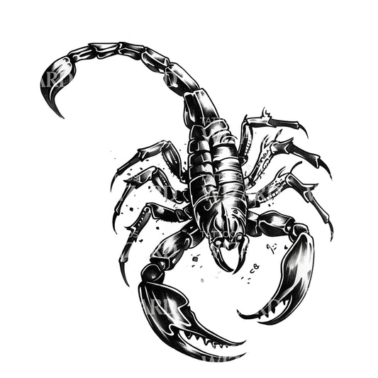 Eine coole Tattoo-Idee mit einem schwarzen Skorpion