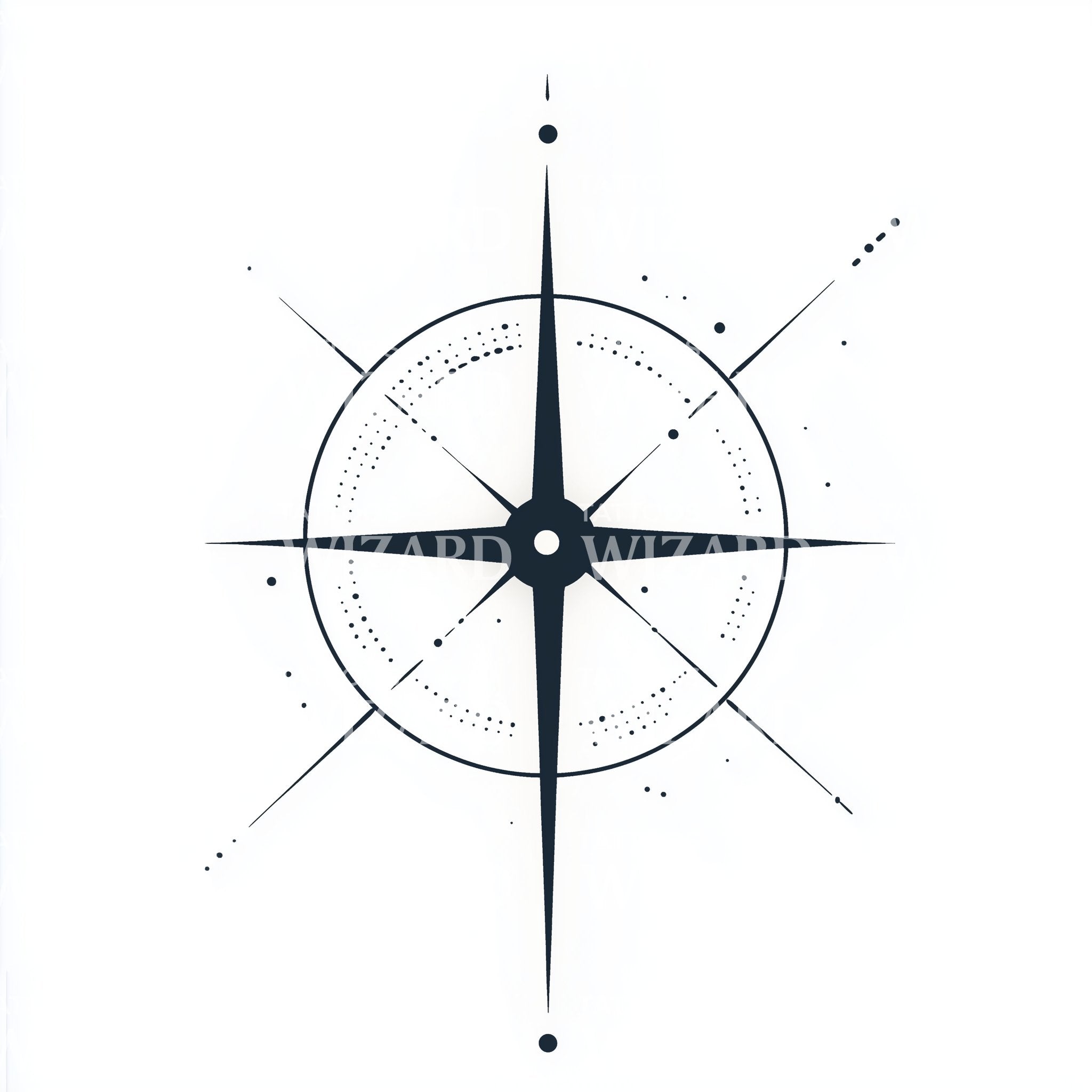 Cool Compass with Circular Design Tattoo Idea – Tattoos Wizard Designs