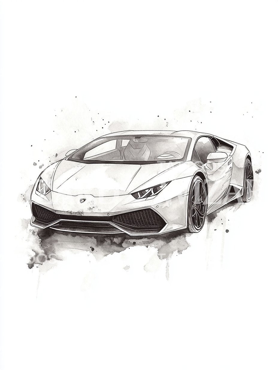 Cool Lamborghini Front View Tattoo Design