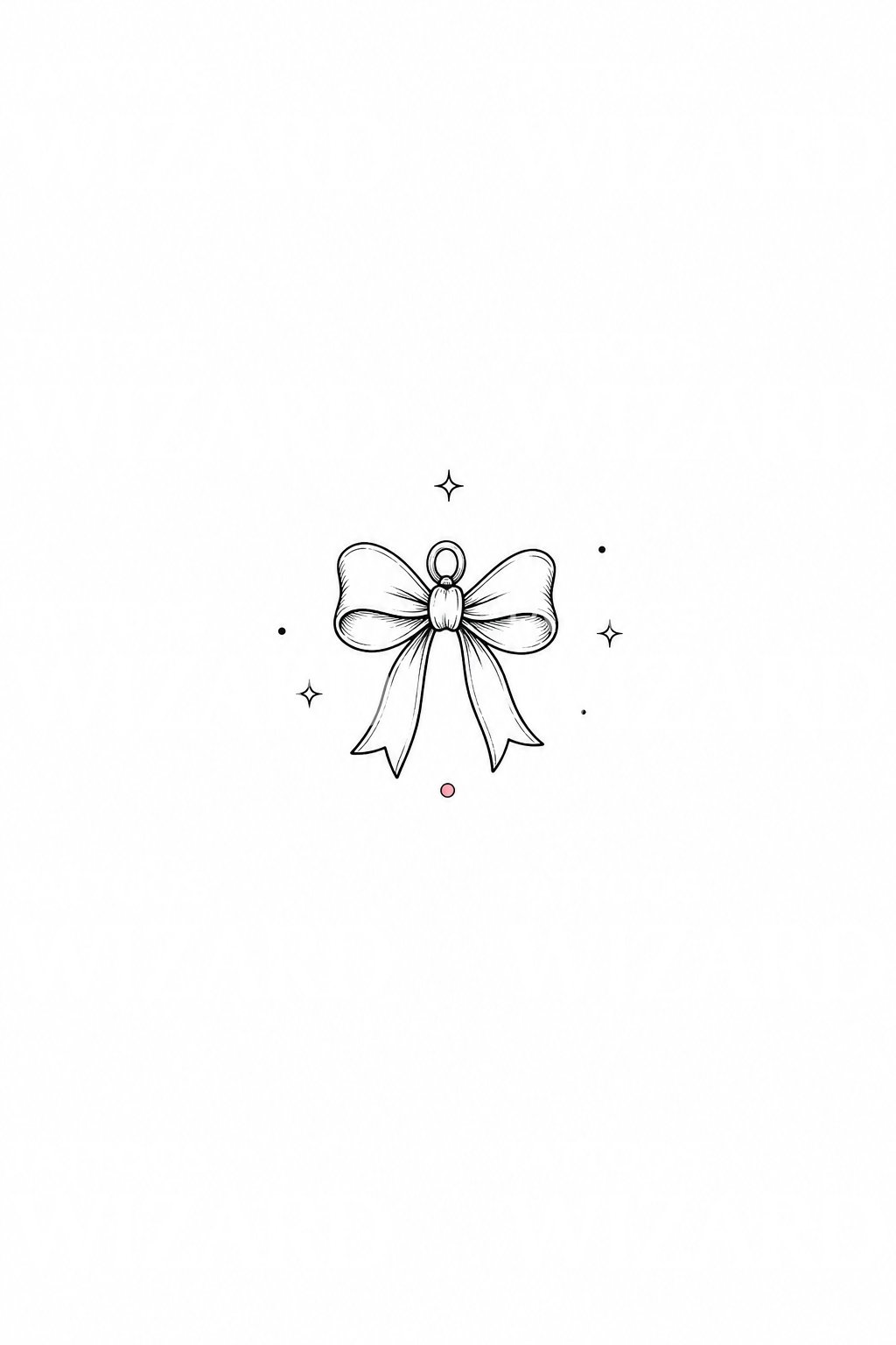 Coquette Bow Charm Tattoo Design