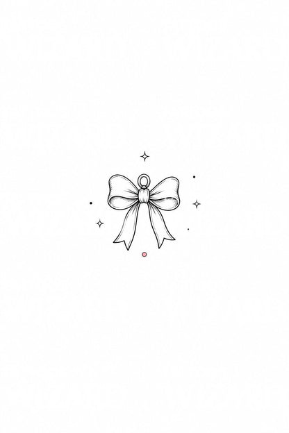 Coquette Bow Charm Tattoo Design
