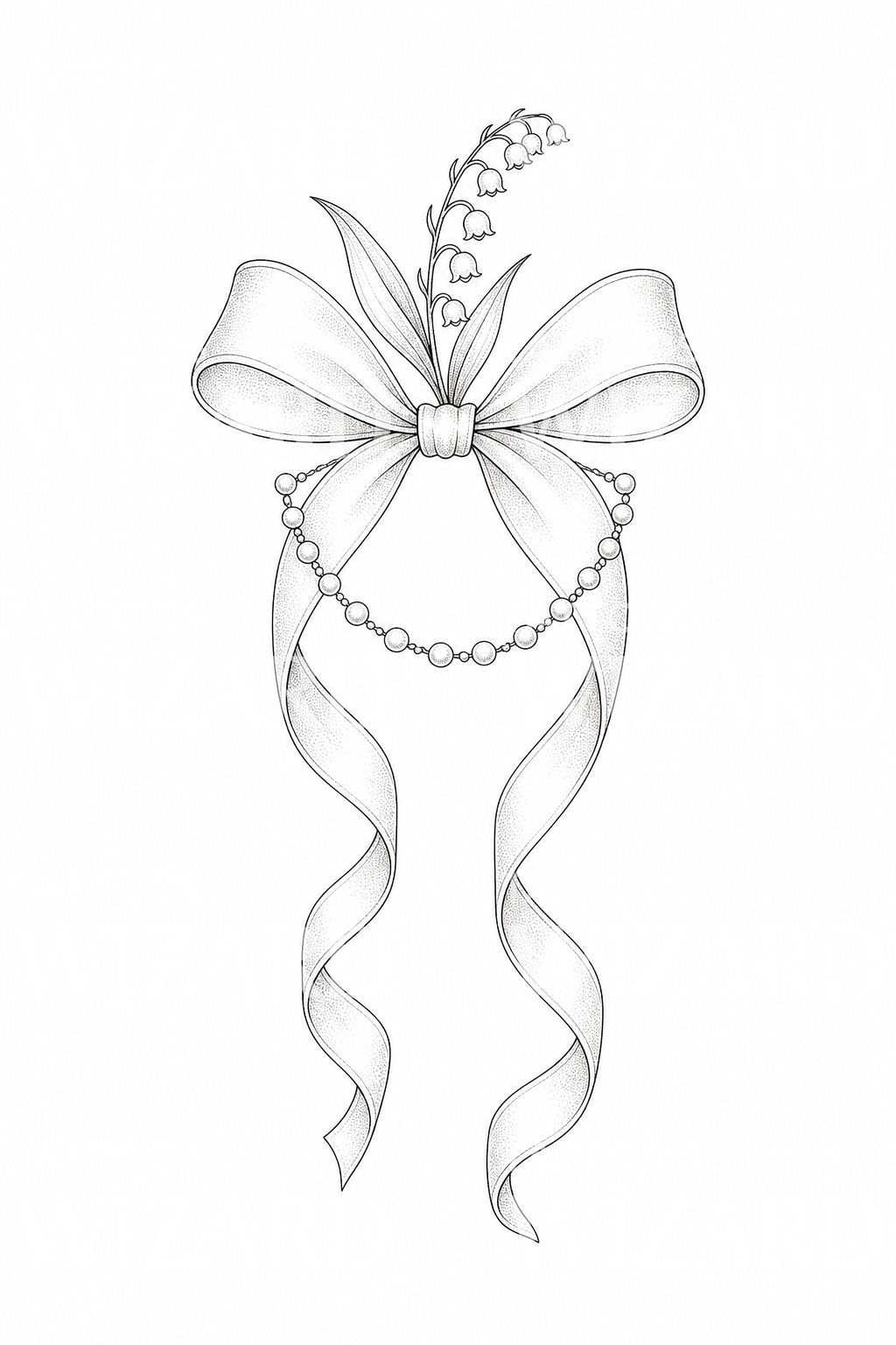 Motif de tatouage coquette avec nœud en ruban