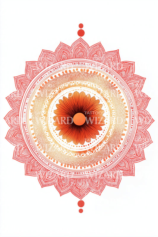 Coral Bloom Mandala Tattoo Design