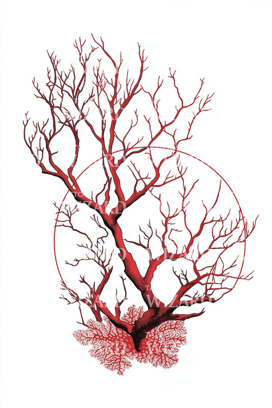 Coral Branch Tattoo Design