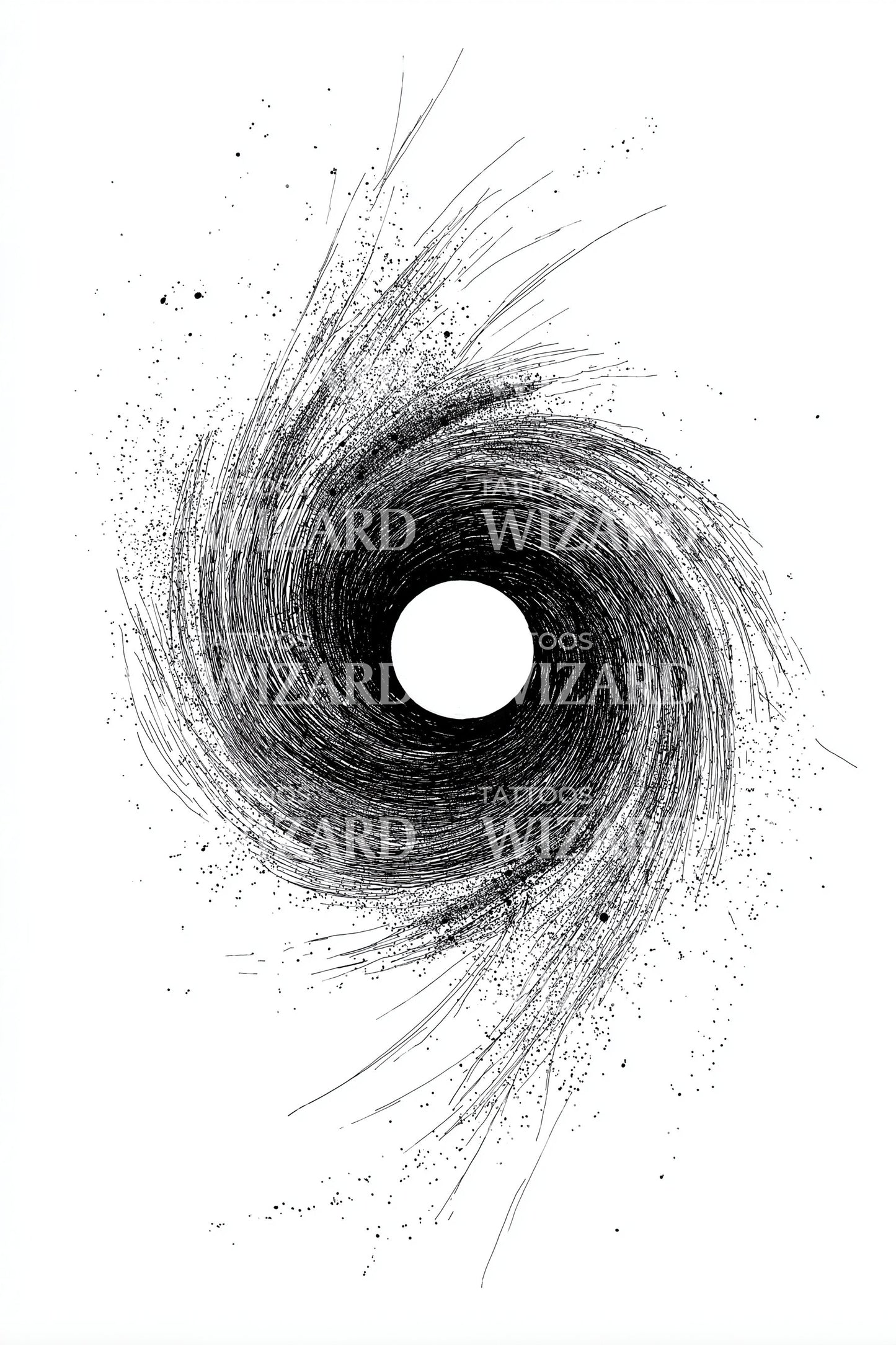 Cosmic Black Hole Tattoo Design