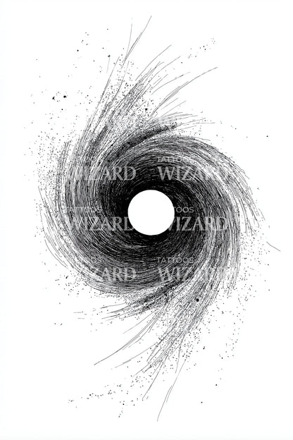 Cosmic Black Hole Tattoo Design