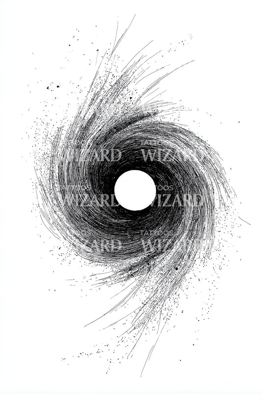 Cosmic Black Hole Tattoo Design