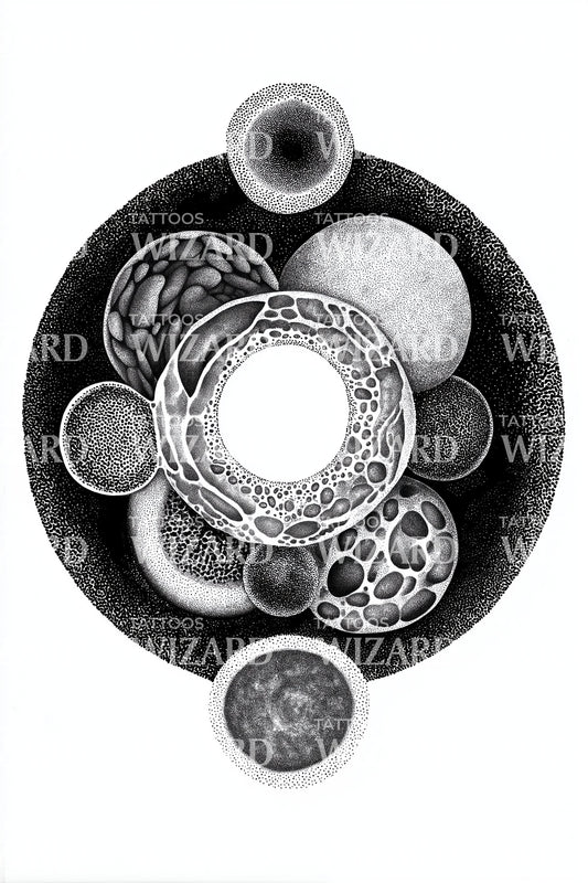 Cosmic Cell System Tattoo Design