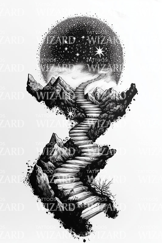 Ilustração de Tatuagem Reflexo do Penhasco Cósmico