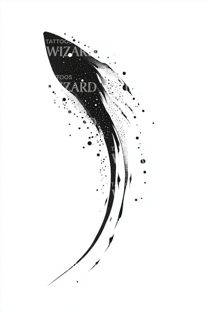 Cosmic Comet Curve Tattoo Design