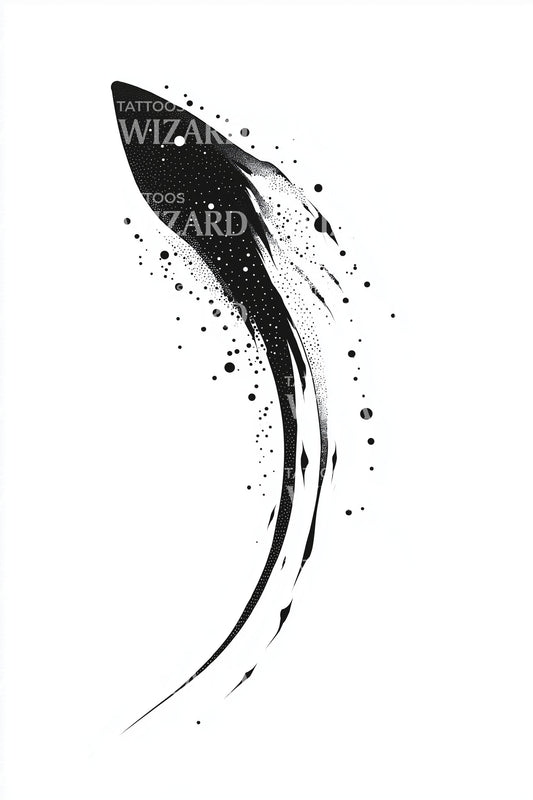 Cosmic Comet Curve Tattoo Design
