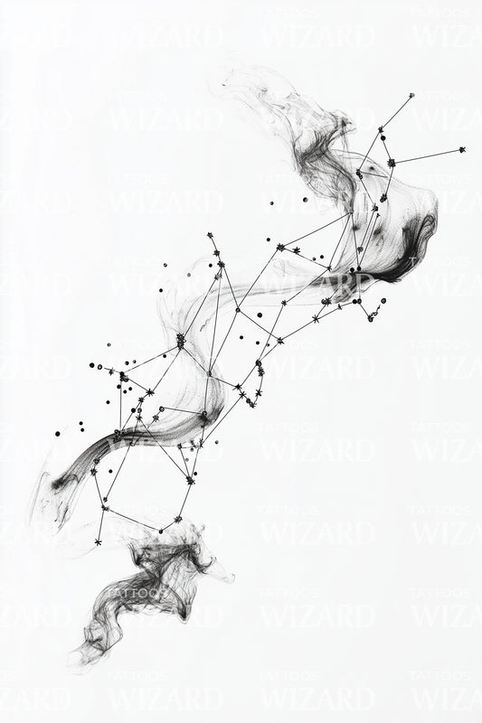 Cosmic Constellation Leap Tattoo Design