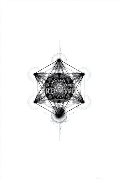 Kosmisches Kern Mandala Tattoo Design