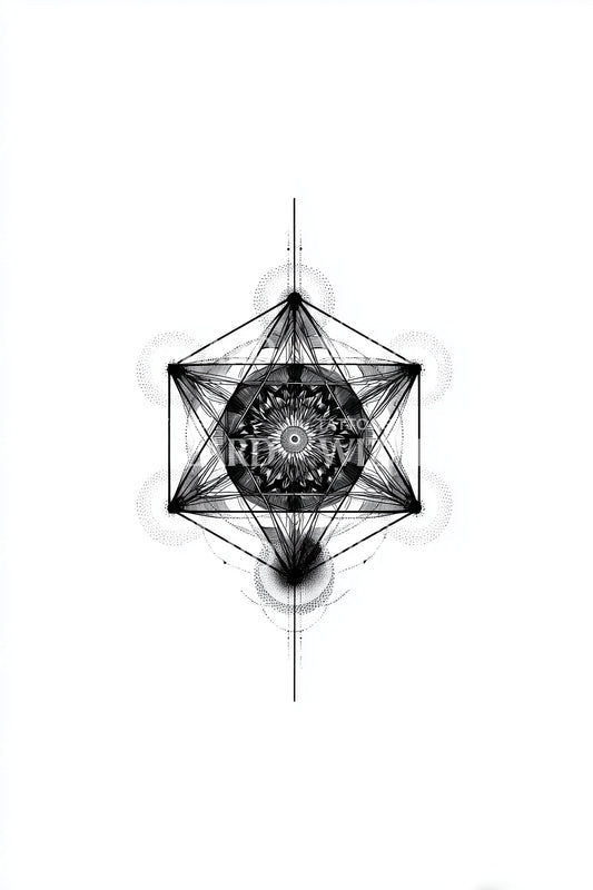 Cosmic Core Mandala Tattoo Design