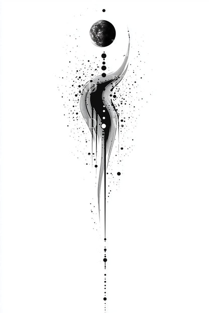 Cosmic Dancer Silhouette Tattoo Idea
