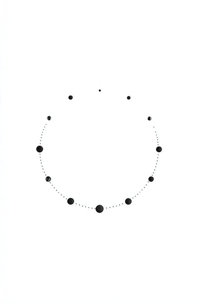 Cosmic Dotted Circle Tattoo Illustration