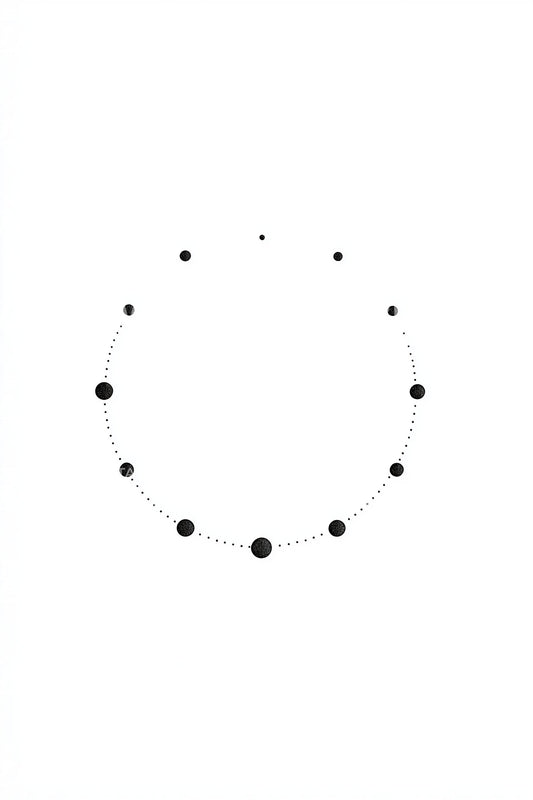 Cosmic Dotted Circle Tattoo Illustration
