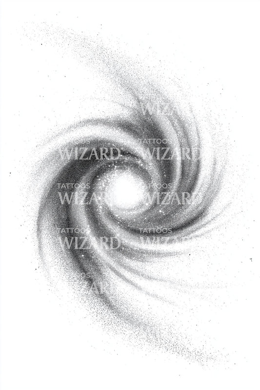 Cosmic Dust Swirl Tattoo Design