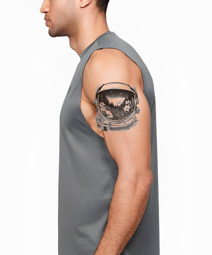 Design del tatuaggio visiera Giardino Cosmico
