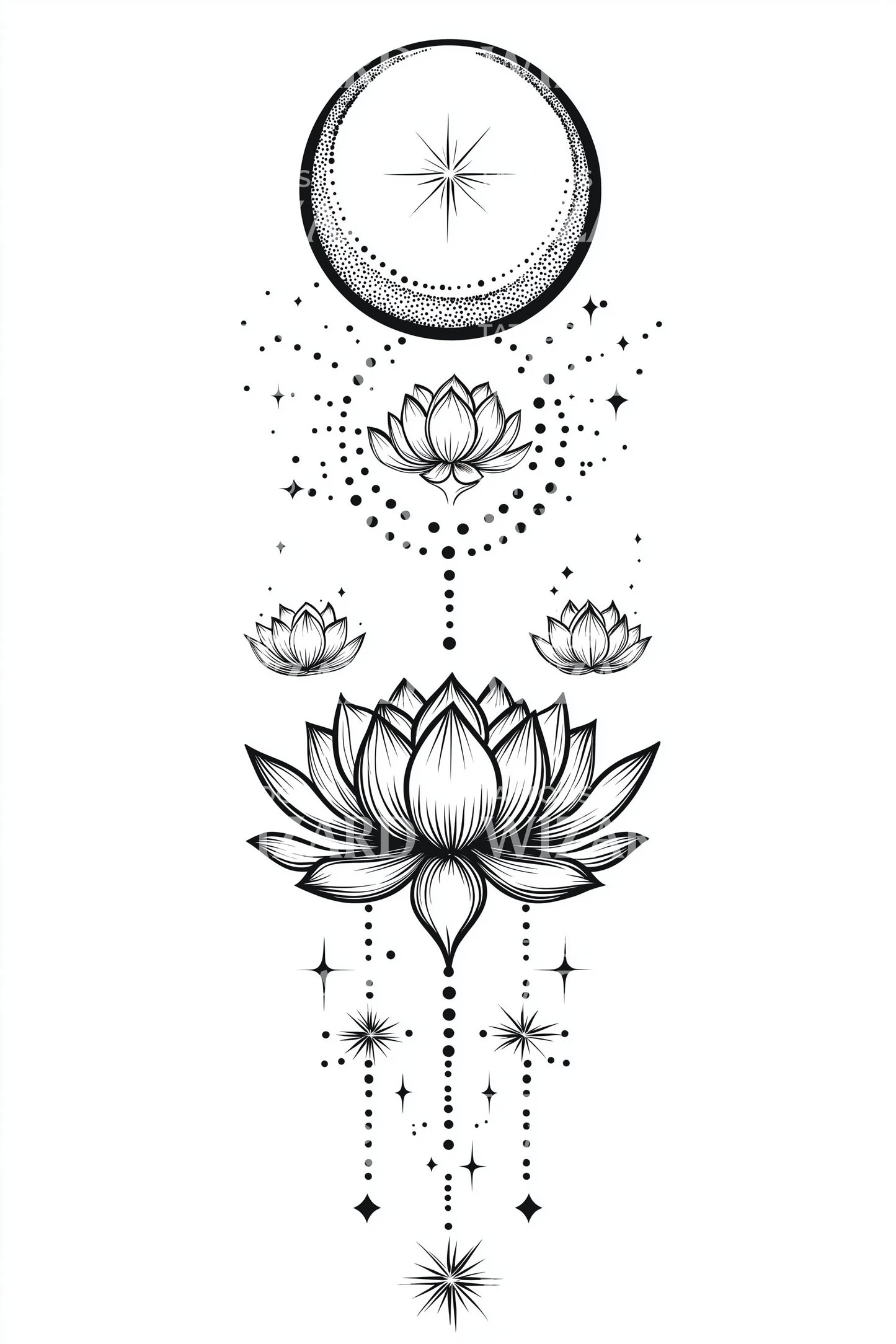 Kosmisk Lotusbane Tatoveringsdesign