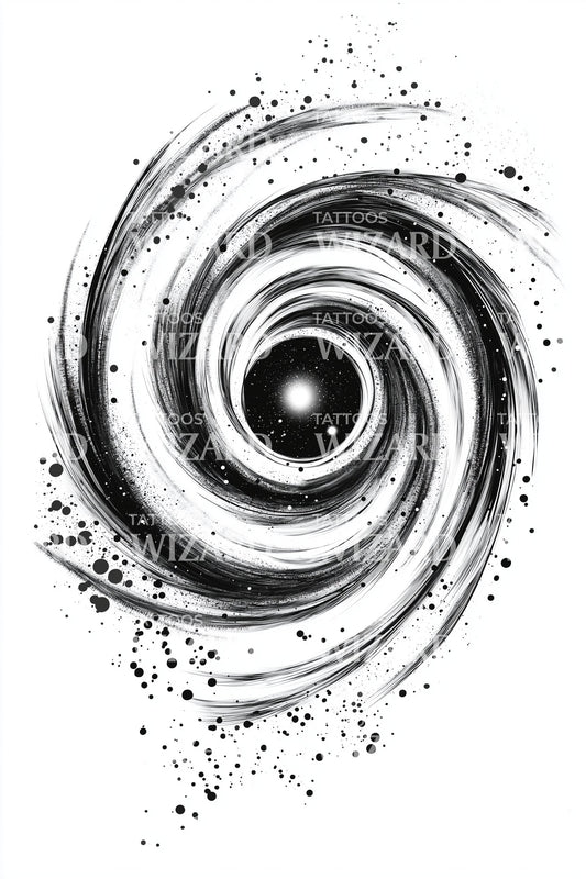 Cosmic Maelstrom Swirl Tattoo Design