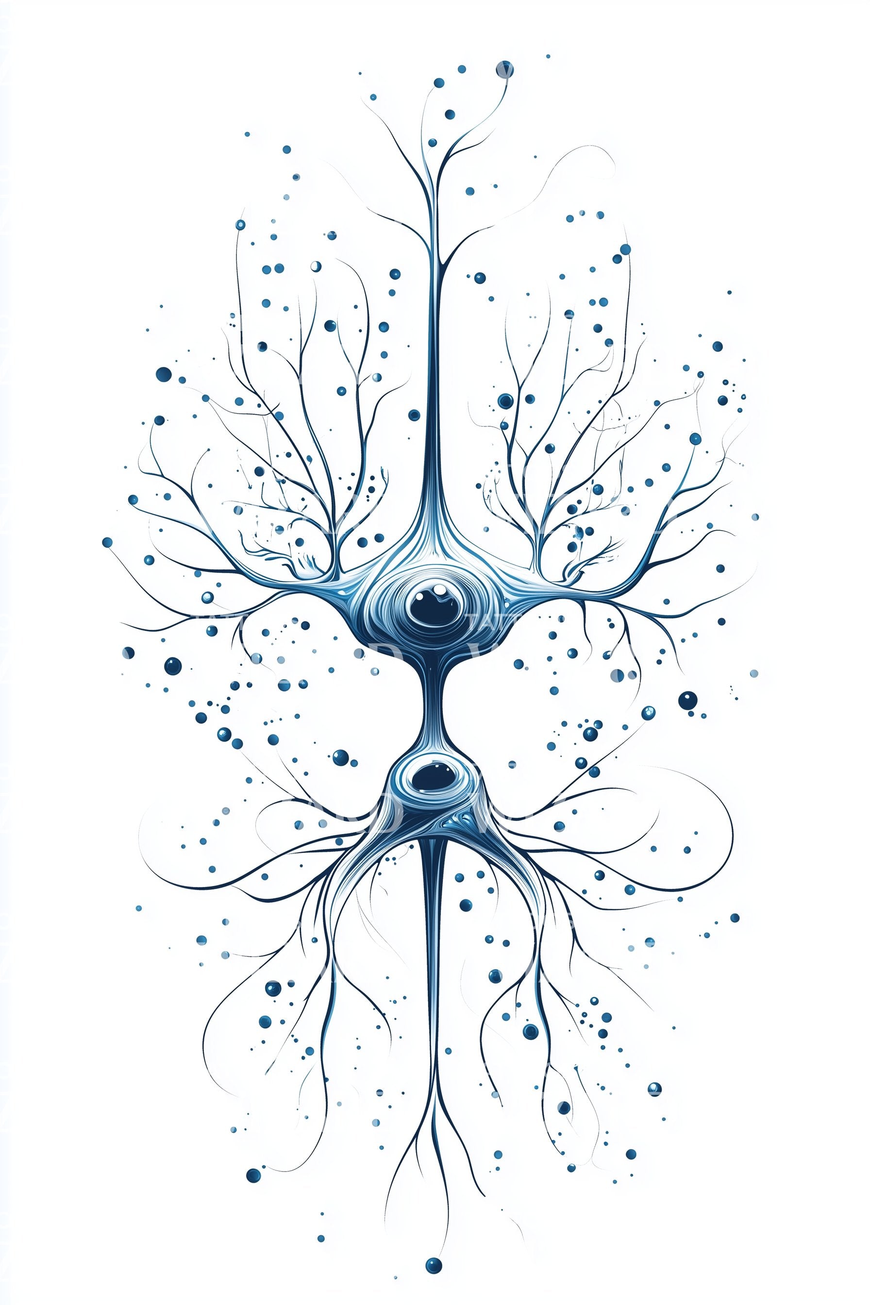 Cosmic Neuron Bloom Tattoo Illustration – Tattoos Wizard Designs