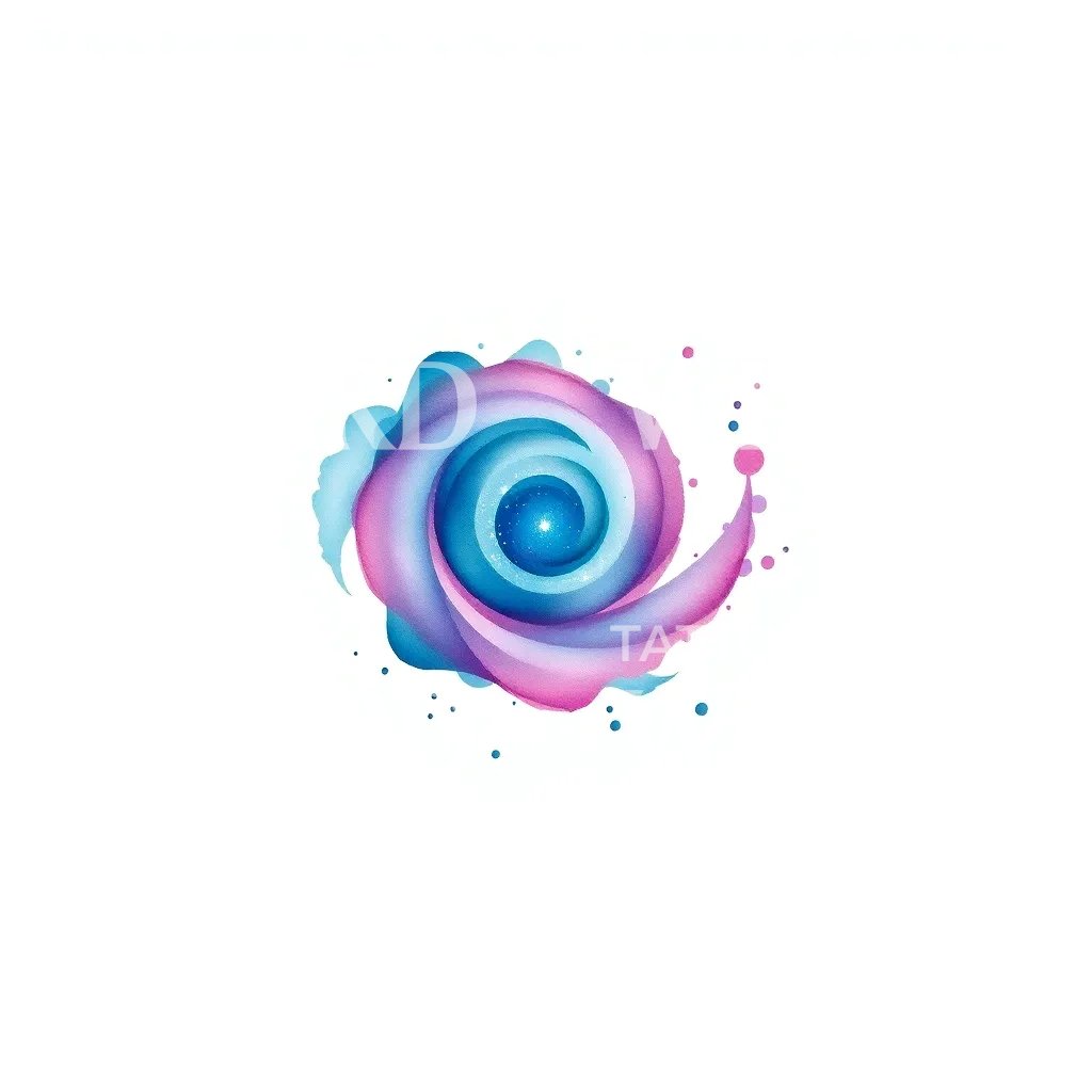 Cosmic Rose Tattoo Design