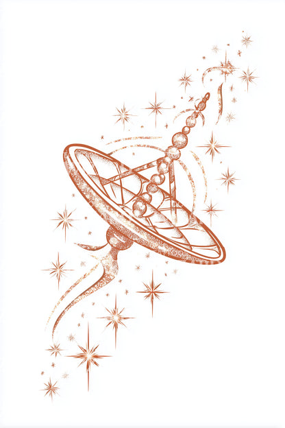 Cosmic Satellite Dish Tattoo Design