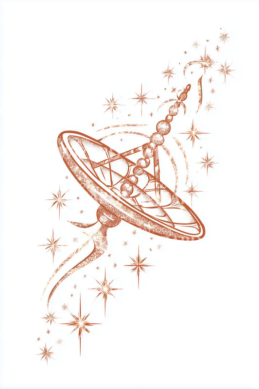 Cosmic Satellite Dish Tattoo Design