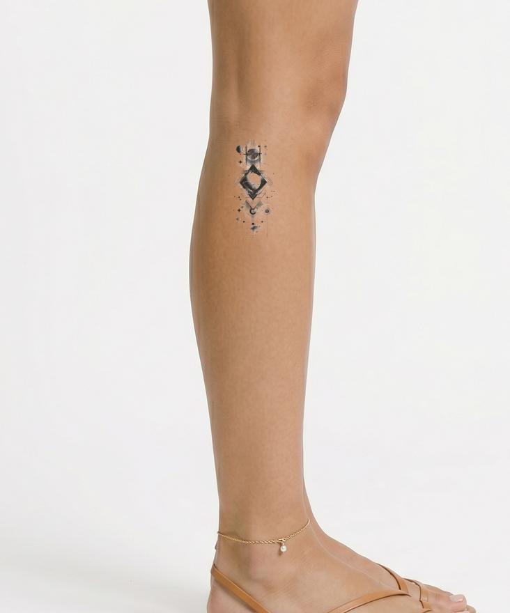 Cosmic Symbols Halfsleeve Tattoo Design