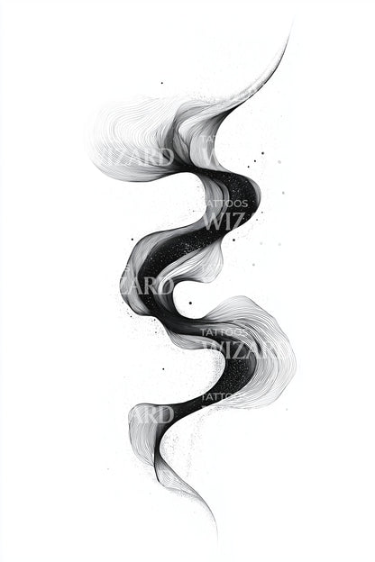 Cosmic Smoke Trail Tattoo Design