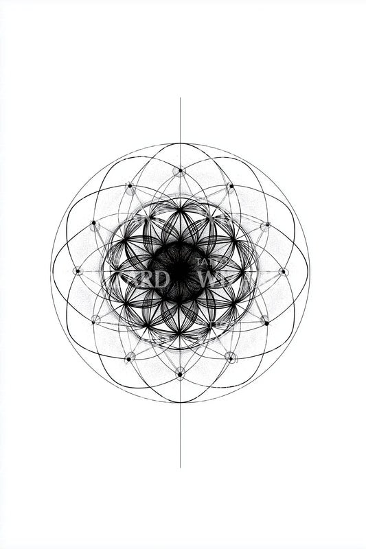 Design del tatuaggio geometria sfera cosmica