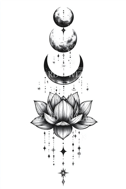 宇宙球莲花纹身设计灵感