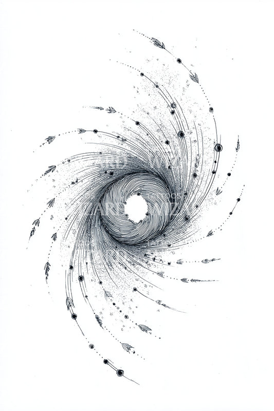 Cosmic Spiral Galaxy Tattoo Design