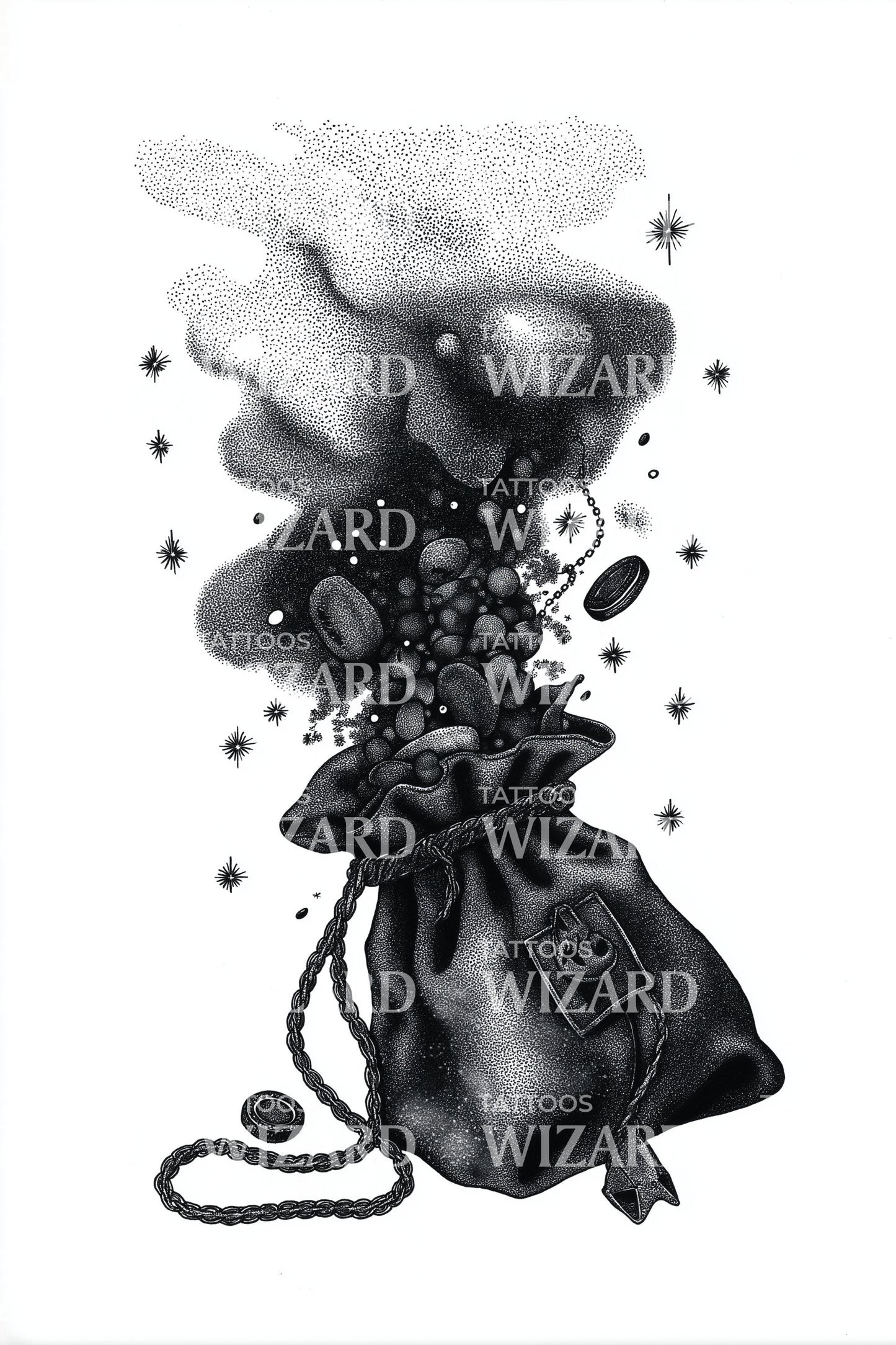 Cosmic Stardust Satchel Tattoo Illustration