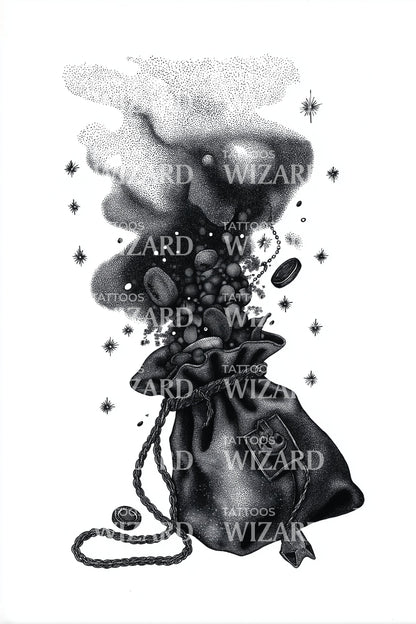 Cosmic Stardust Satchel Tattoo Illustration