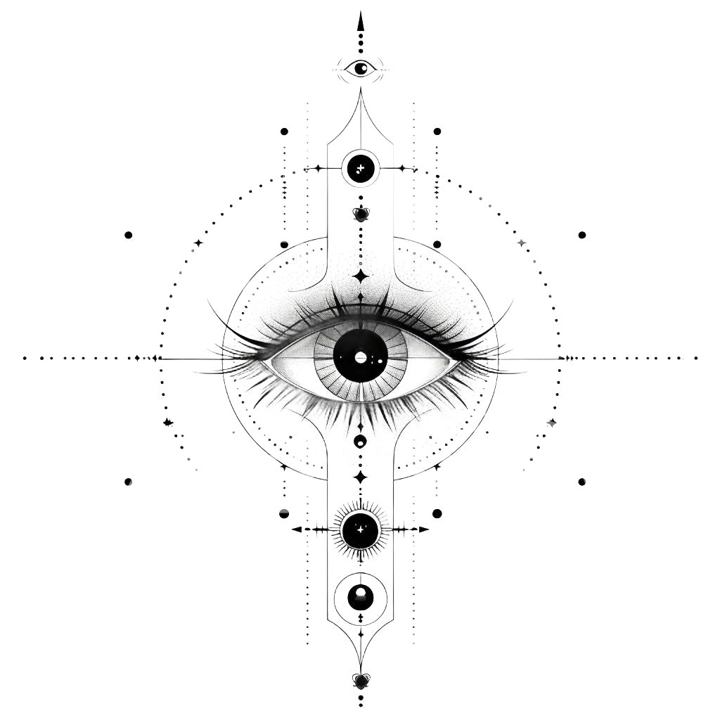 Kosmisches drittes Auge Tattoo-Design