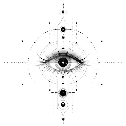 Conception de tatouage cosmique du troisième œil