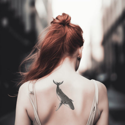 Cosmic Whale Tattoo Design