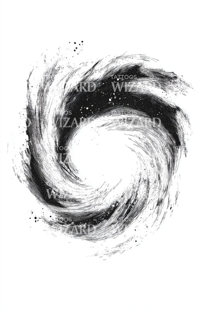Cosmic Whirlpool Burst Tattoo Design