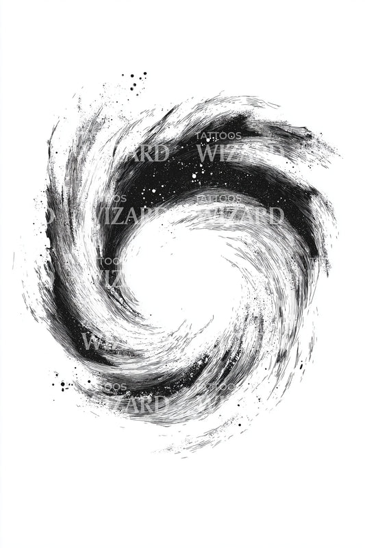 Cosmic Whirlpool Burst Tattoo Design
