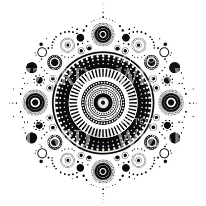 Cosmology Mandala Blackwork Tattoo Design