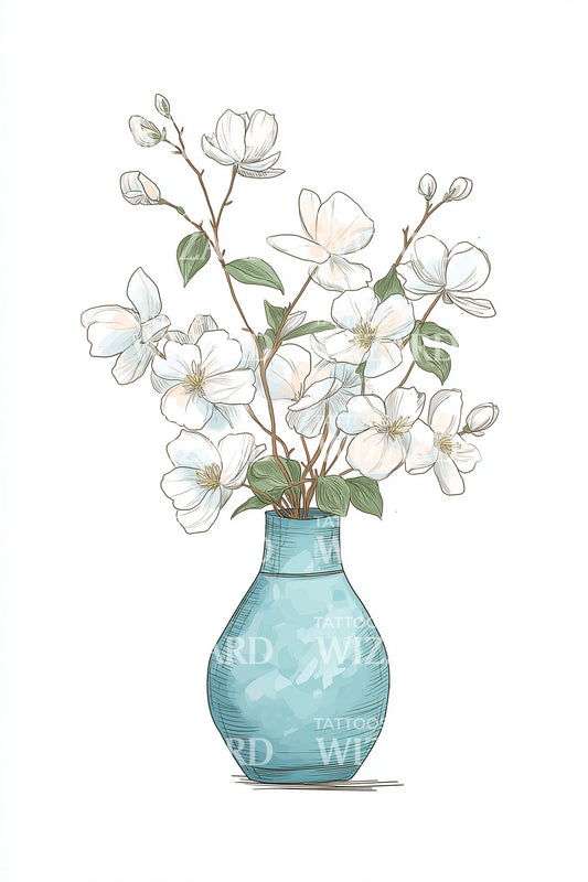Cotton Vase Minimalist Tattoo Design