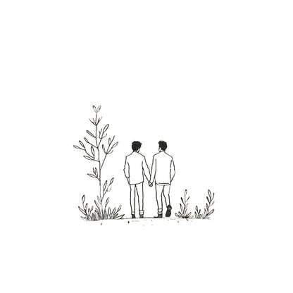 Couple of Men Mini Tattoo Design