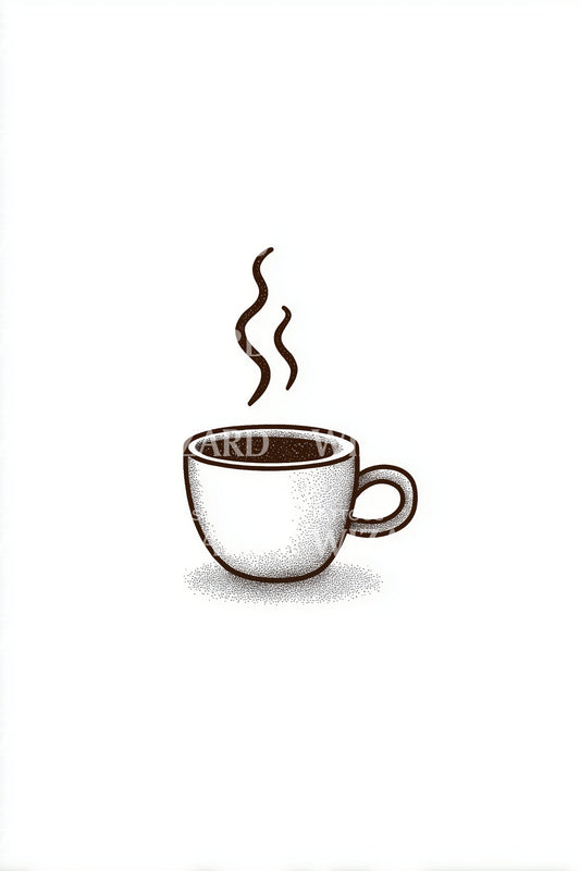 Cozy Holiday Coffee Tattoo Illustration